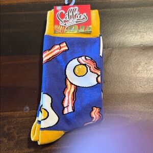 Blue and Yellow Breakfast Socks